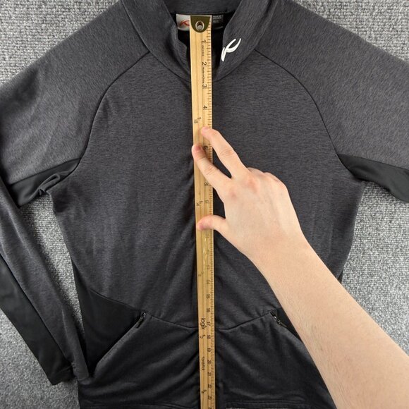 KJUS Marlene Zip Jacket Gray Logo Pockets Stretch Active Performance Large 40 - Picture 2 of 16